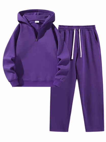 Purple Louvre Classic Half-Zip Set